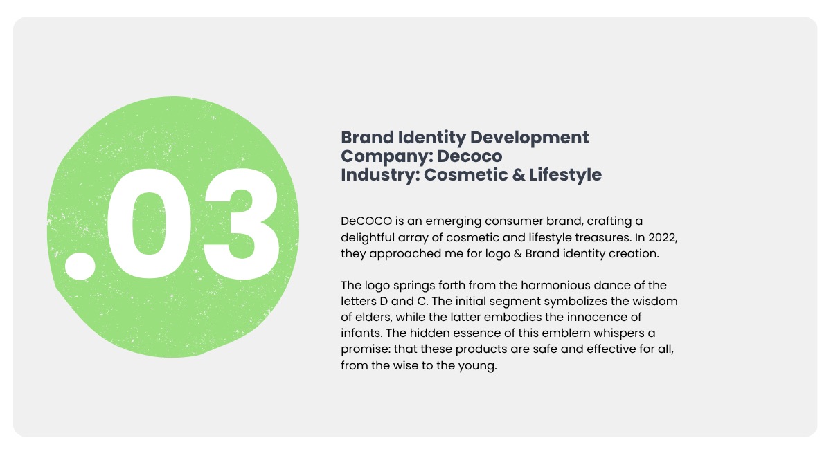 DeCoco Identity & Packaging, portfolio frame 1